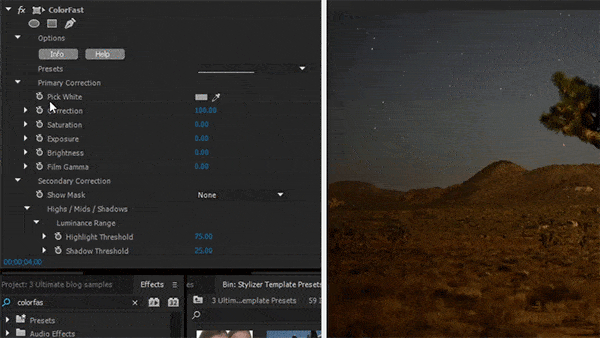 Apply Primary Correction Use Primary color correction and apply to clip.