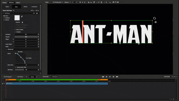 Ant Man in Titler Pro Interface.