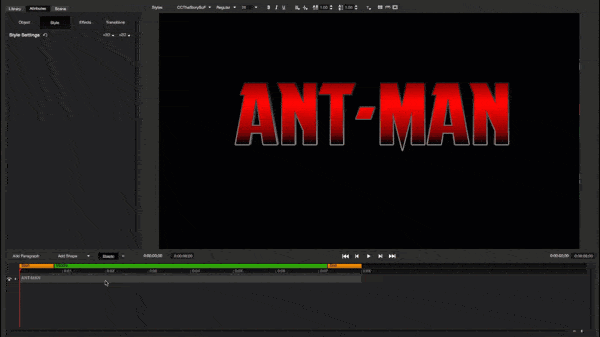 Ant Man title with gradient face.