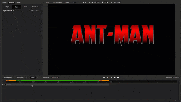 Add a gradient Face. Ant Man title with gradient face.