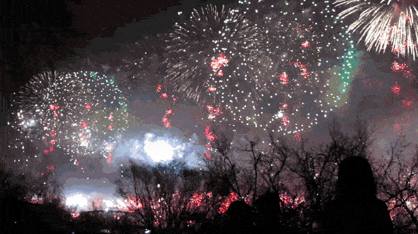 Fireworks Footage before Stabilizer technology