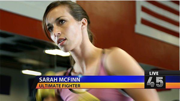 Lower Third Example Athletic Woman on a professional news broadcast
