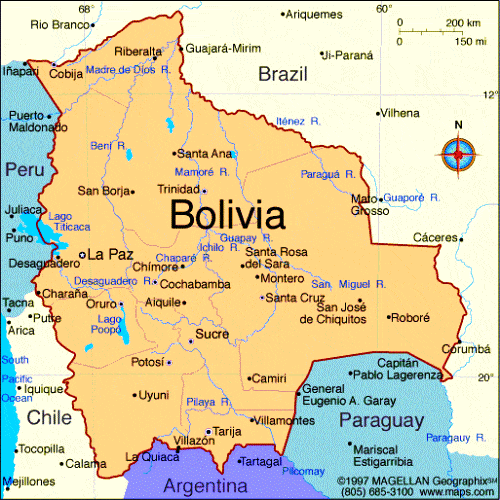 Map image of Bolivia