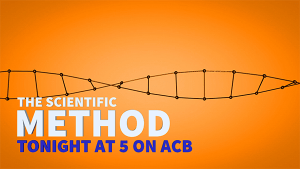 The Scientific Method lower third on orange background motion graphic