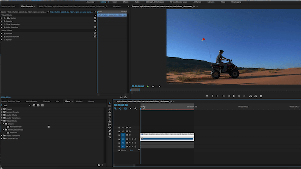 Stabilizer user interface in premiere pro fixing shaky footage