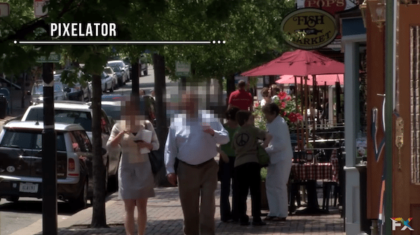 Pixelator Example Pixelator uses video effects to blur out pedestrian's faces