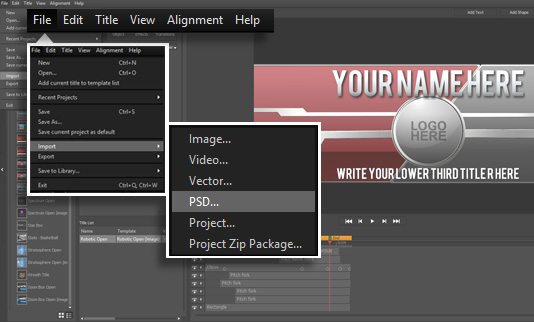 Titler-Pro-Features-Menu